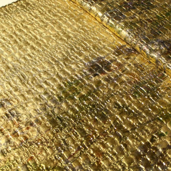 1079 Жаккард вискоза цветочный рисунок на золотистом фоне