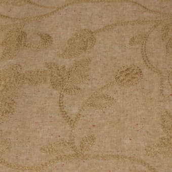 1419 Костюмный шерстяной твид песочный меланж с вышивкой