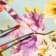 1627 Сатин-стрейч хлопок натуральный плотный цветы на серо-голубом