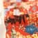 1649 Плательно-блузочный штапель вискоза цветы на красном фоне